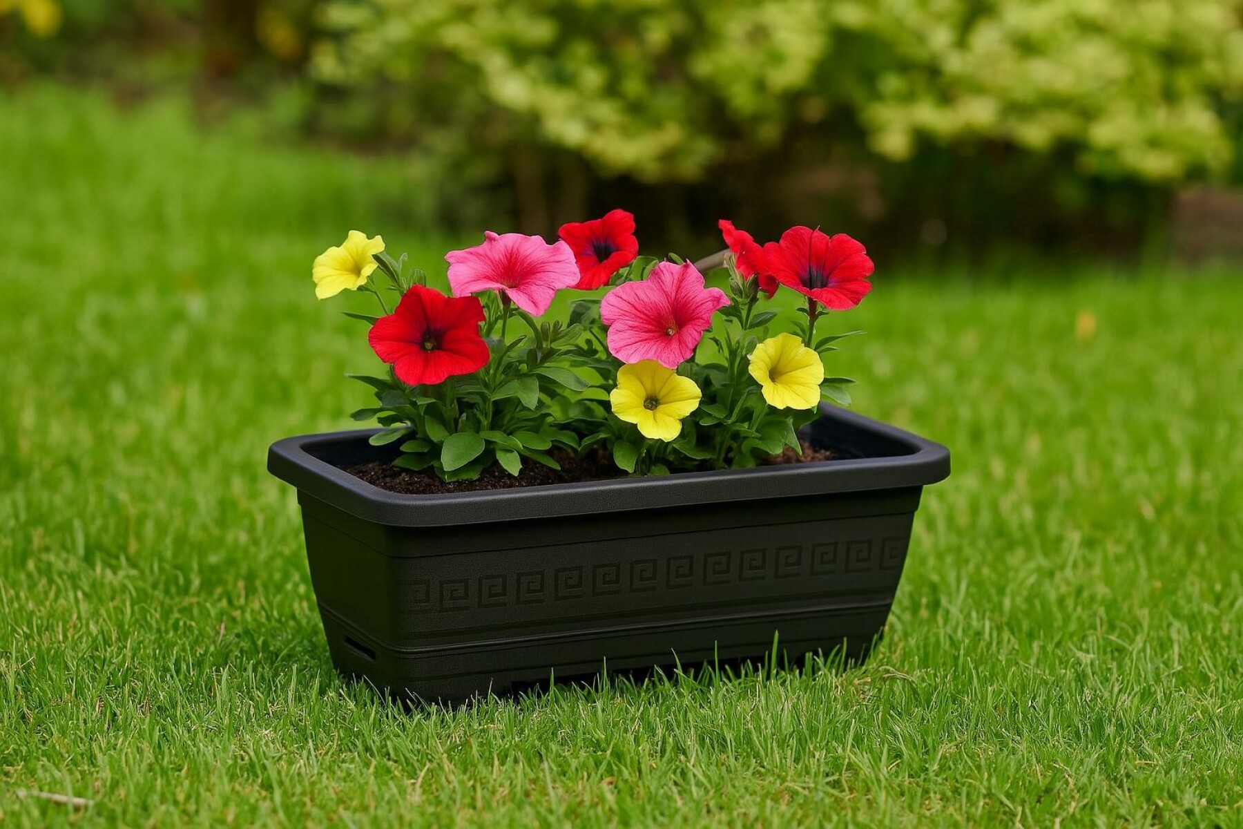 MACETA JARDINERA RECTANGULAR 17,5 LITROS - NEGRO 