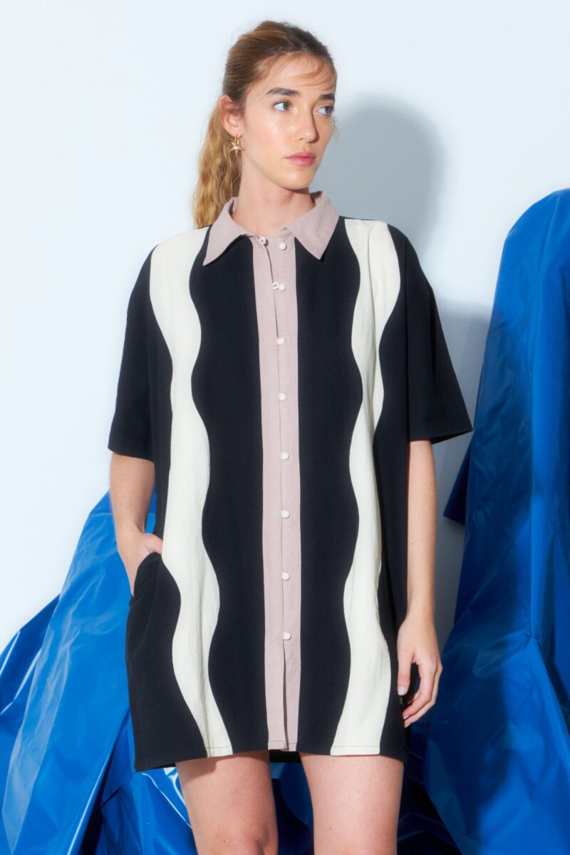 Túnica patches zig zag negro