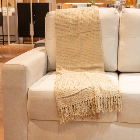 THROW PURE ALGODON NATURAL-BEIGE COTTON NATURAL