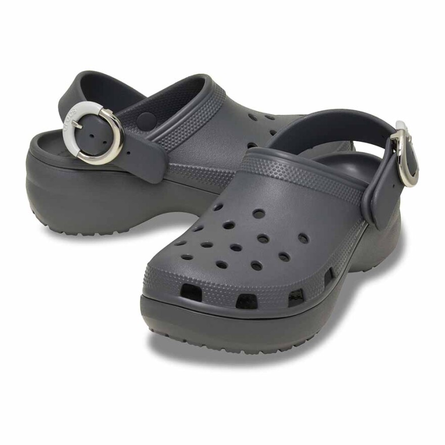 Crocs Classic Platform Buckle Clog Mujer Carbon