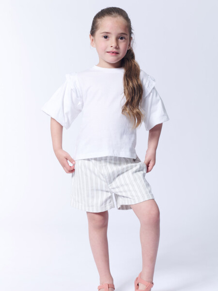 Short cintura elastizada Rayas Beige