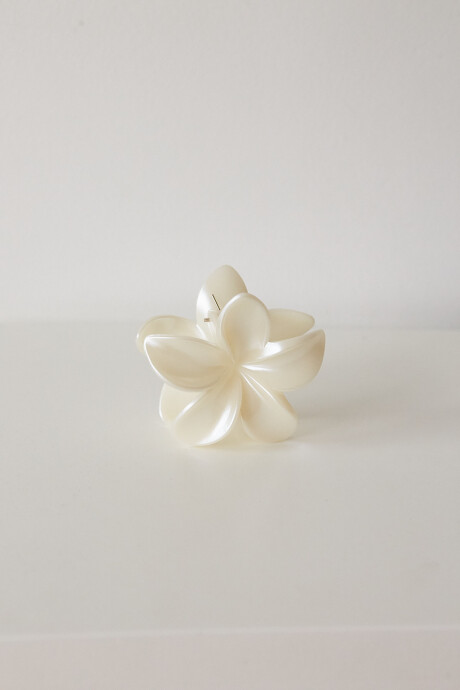 PINZA HAWAIIAN FLOWER BLANCO PERLADO