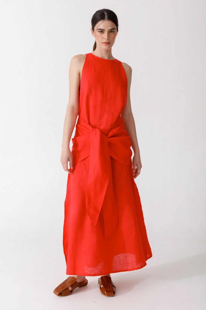 VESTIDO MANGO Rojo
