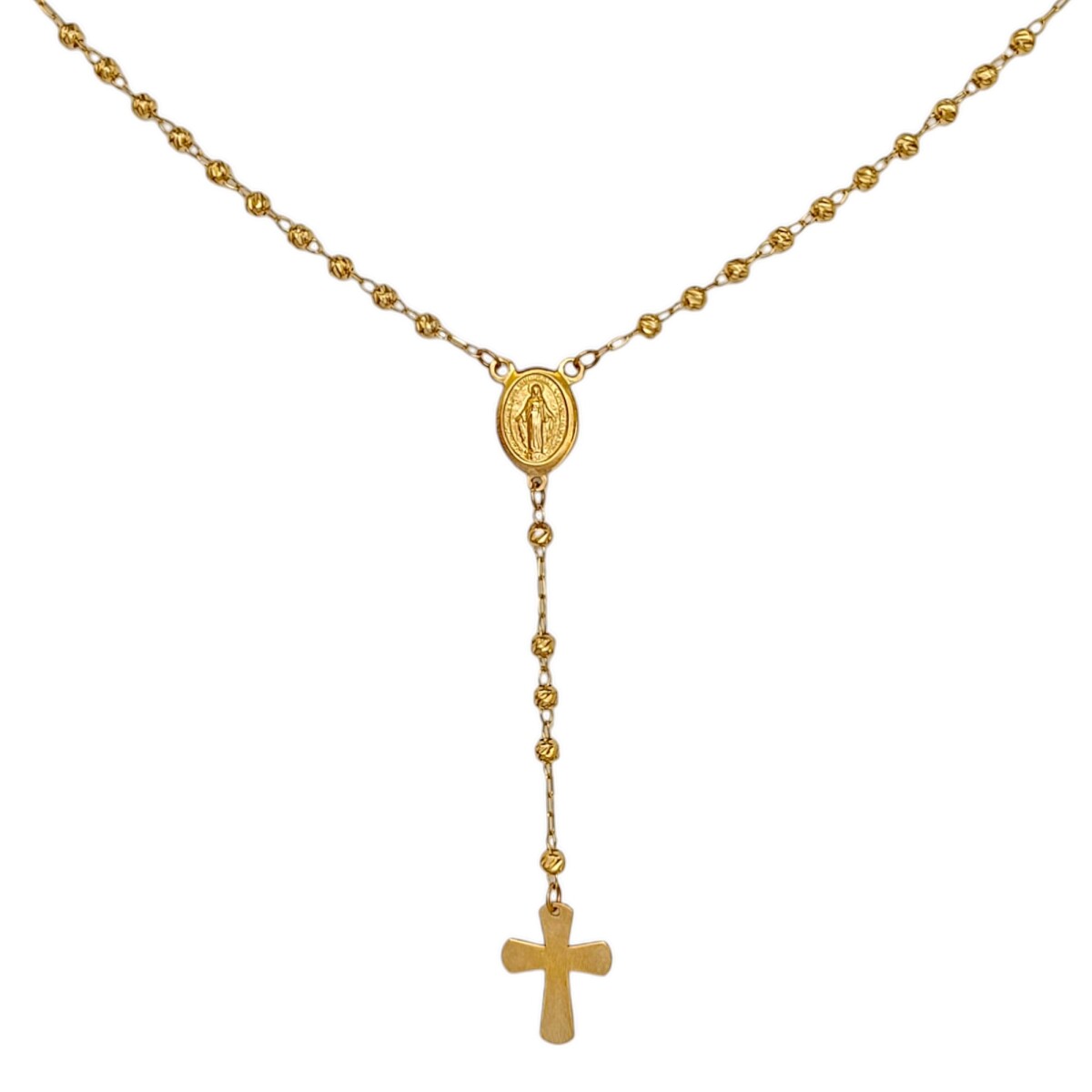 Rosario Virgen Milagrosa-Oro bajo-Sin piedra-RO8006 - sinpiedra 