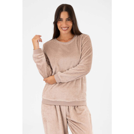 Pijama leopard fleece Rosa antique