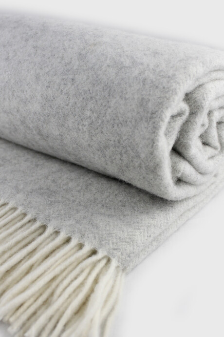 Manta 100% Lana Gris Claro