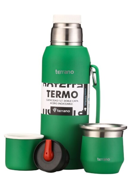 Kit Competo - Termo Acero 1LT + Mate Flap Verde Brasil