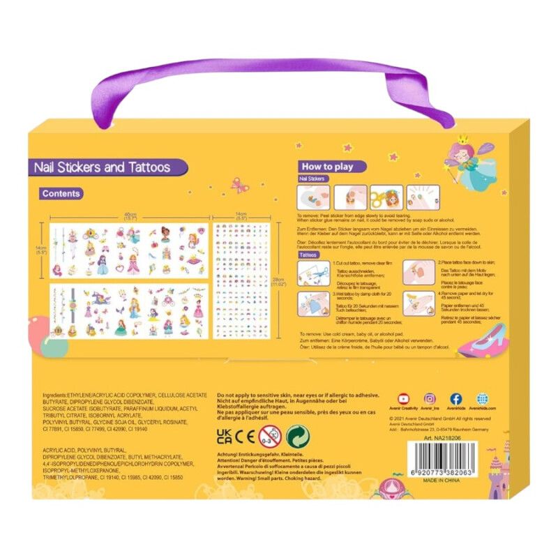 Valija stickers de uñas y tatuajes Princesas Avenir Valija stickers de uñas y tatuajes Princesas Avenir