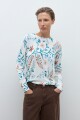 Sweater estampa floral crudo