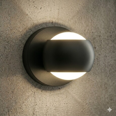 Aplique Led Bidireccional de Pared tipo spot esfera minimalista NEGRO