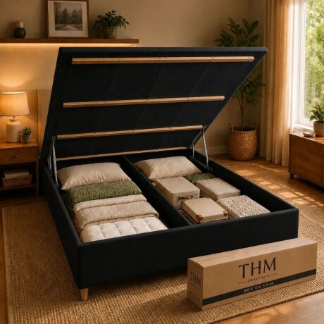 Box Baúl Sommier 2 Plazas HAMPTONS Smartbox Negro