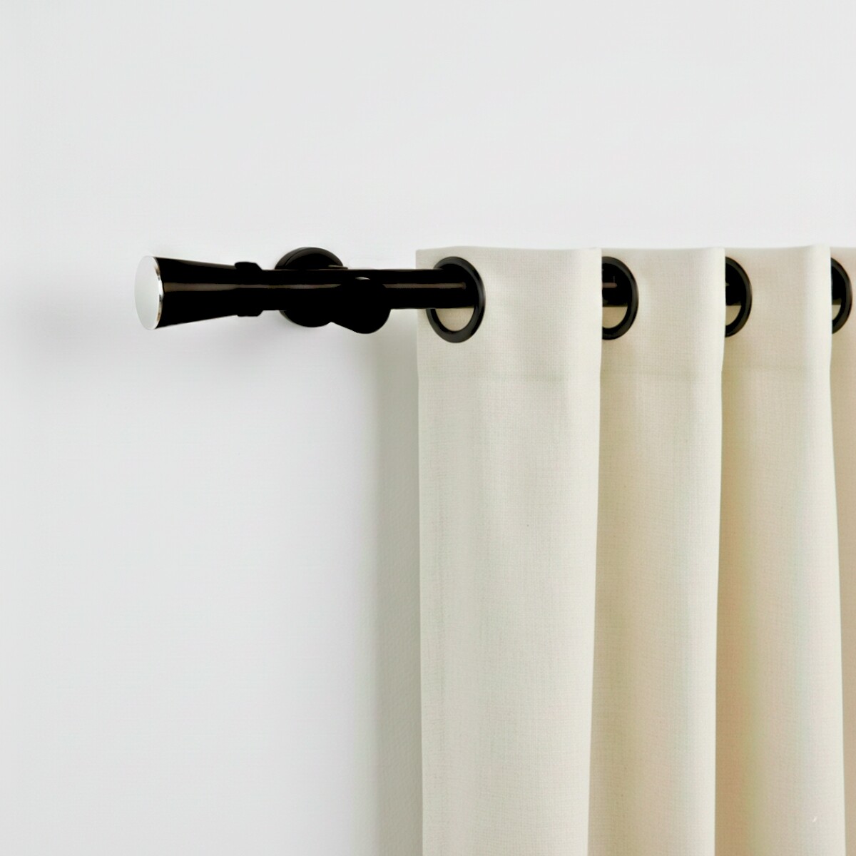 Barrote cortina de metal 2 m + 2 Soportes - NEGRO 