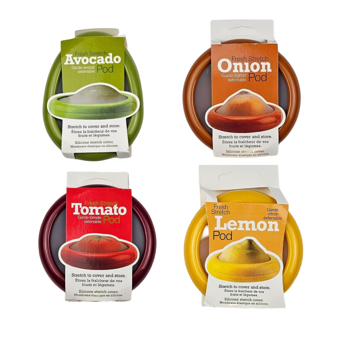 Set X4 Recipientes Silicona para Conservar Frutas Vegetales - Verde 