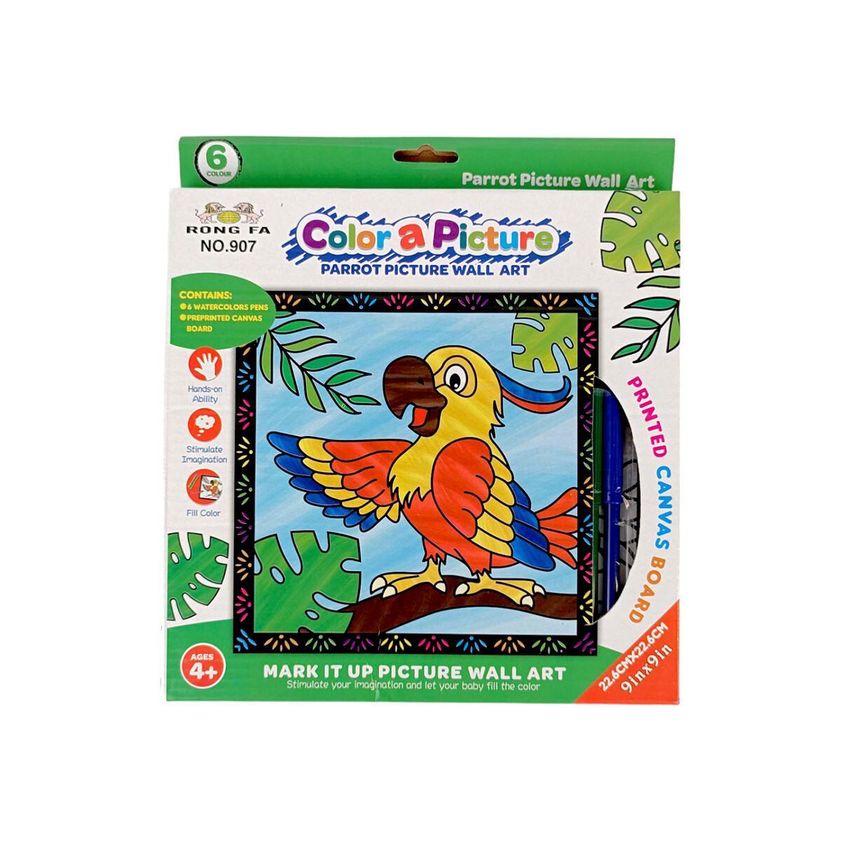 Juego de arte mosaico para colorear - Loro 