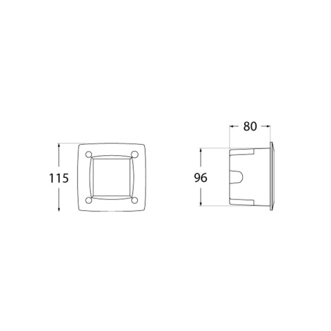 Luminaria de embutir LED cuadrada gris IP66 115mm FL0325
