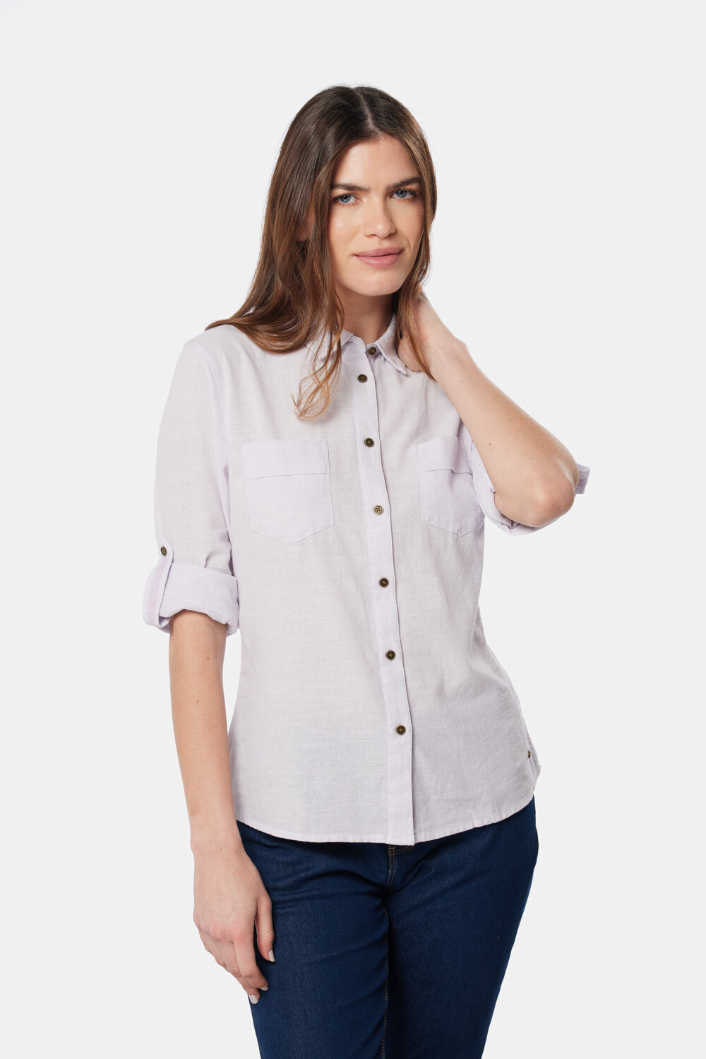 CAMISA DE LINO Lila