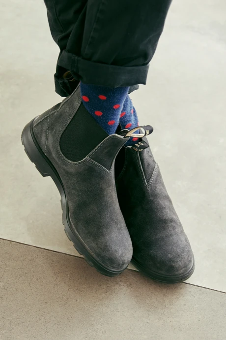 Botas 1910 Elastic Side V Cut Suede Waxy Steel Grey