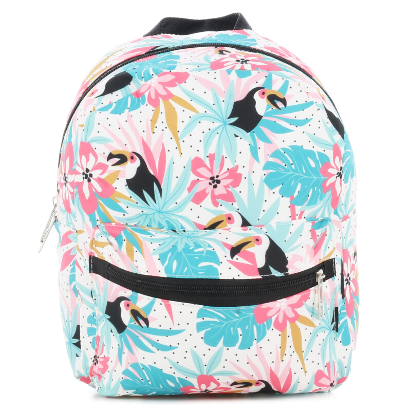 Mochila Miss Carol en tela estampada MICHONNE Blanco - Flores