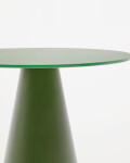Mesa auxiliar Wilshire cristal templado glaseado y acero acabado pintado verde mate Ø50cm