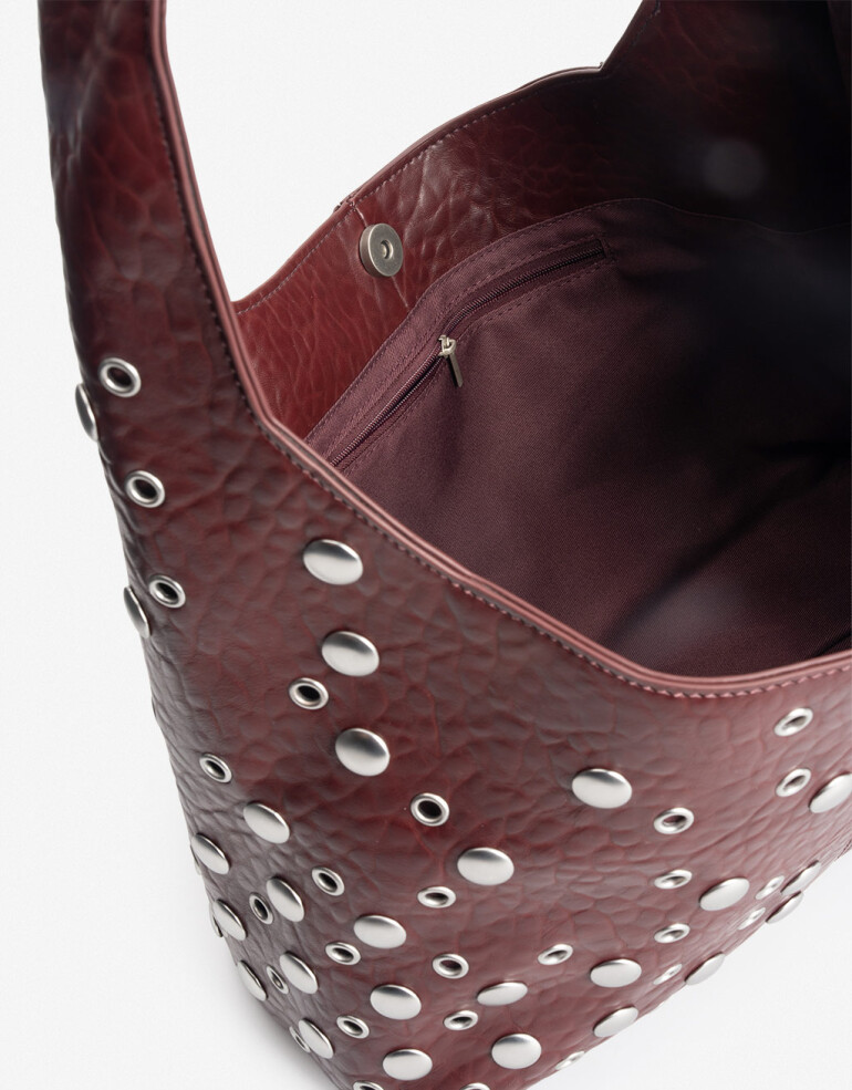 Saca Cartera Saca Burgundy Tachas - Rojo Burdeaux