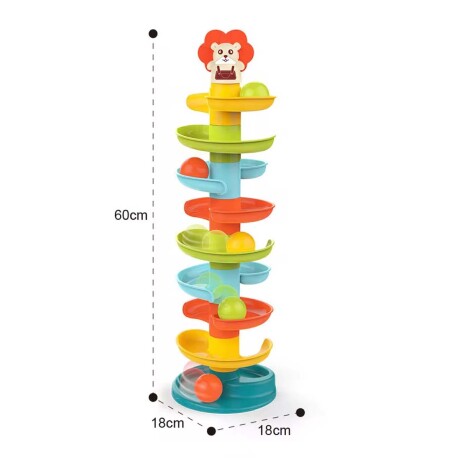 Juego Didáctico Torre 60Cm Pista Tobogán Pelota Bebé Huanger Multicolor