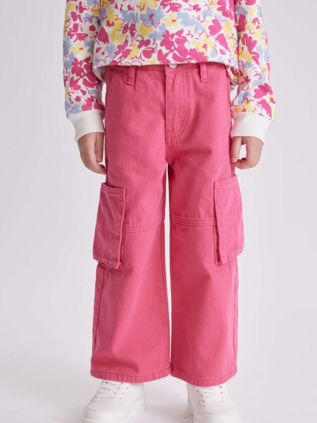 Pantalón de jean cargo Fucsia