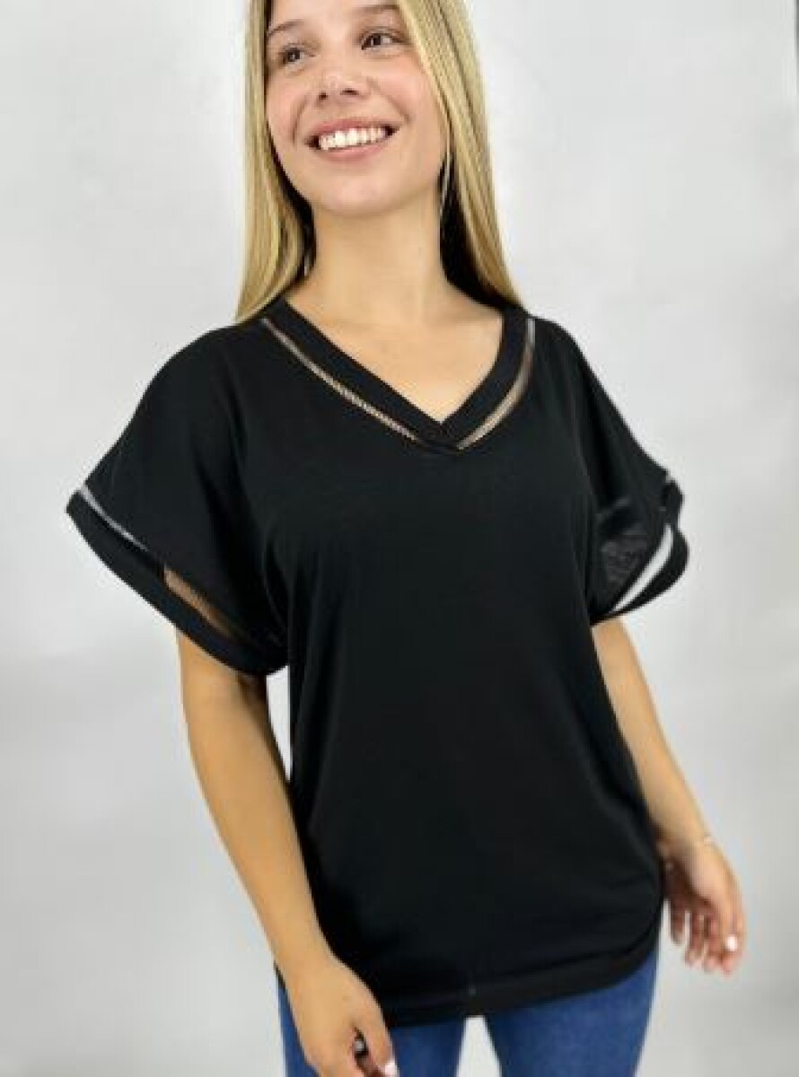 T-SHIRT SLOWLY S2408 - NEGRO 