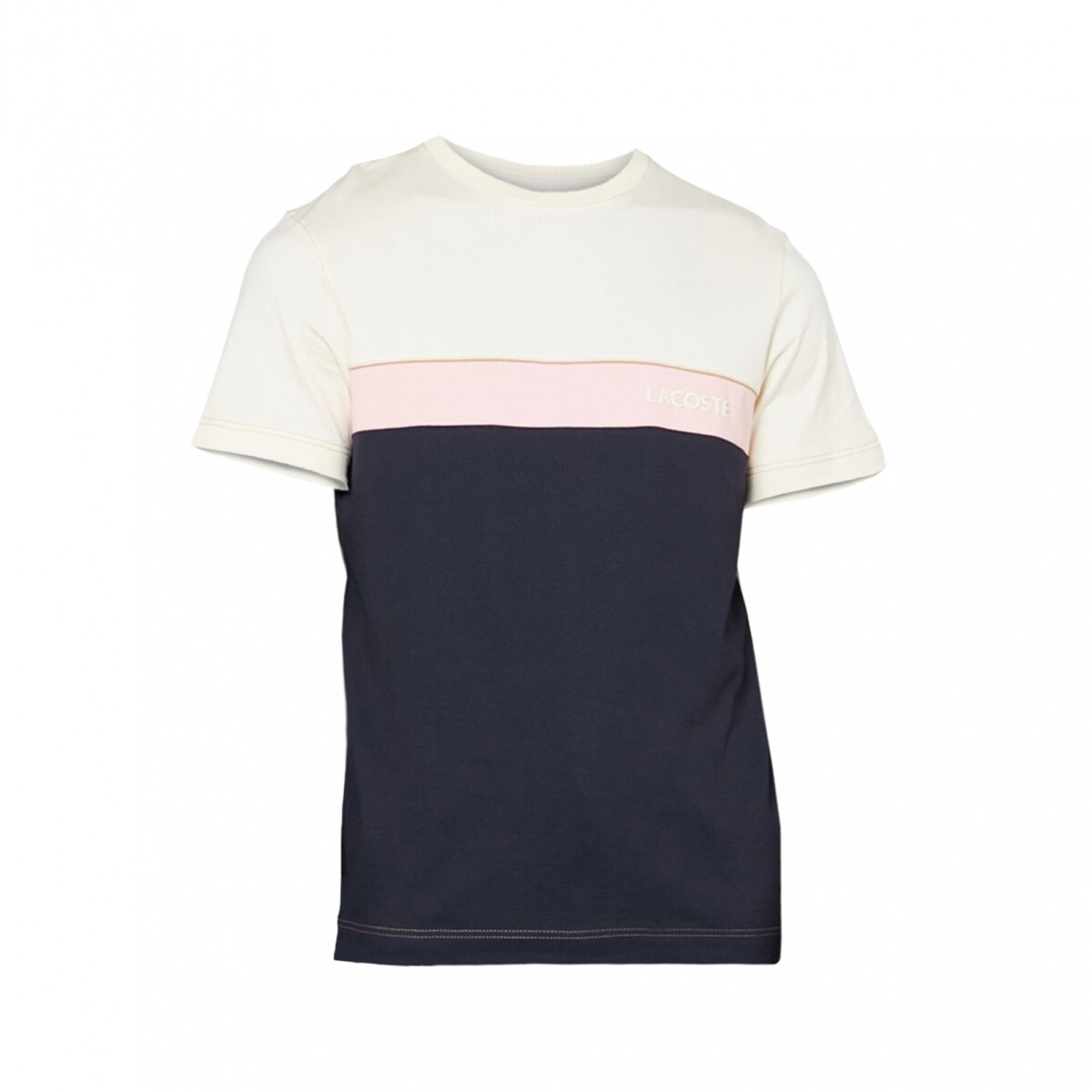 REMERA LACOSTE BASICA CIN KNITS - Blue/White/Pink 