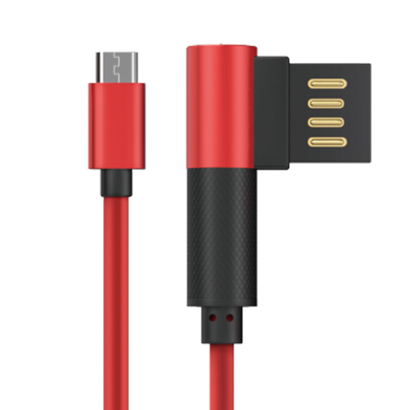 Cable Da Micro Usb Mallado Lateral Rojo