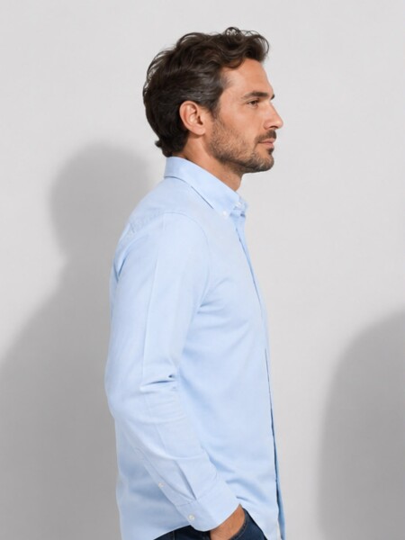 CAMISA PENGUIN B035 CELESTE