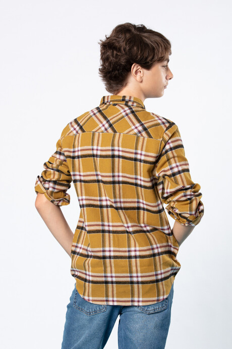 CAMISA SATER TEEN M/L RUSTY Mostaza