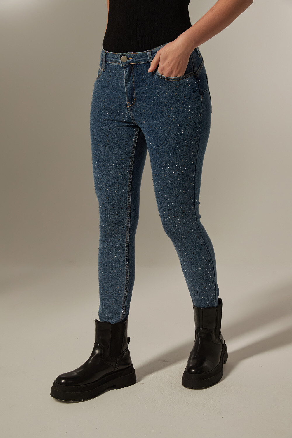 Pantalon Cindi Azul Grisaceo