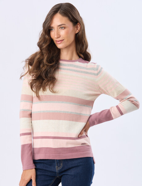 BUZO TEJIDO RAYADO Rosado
