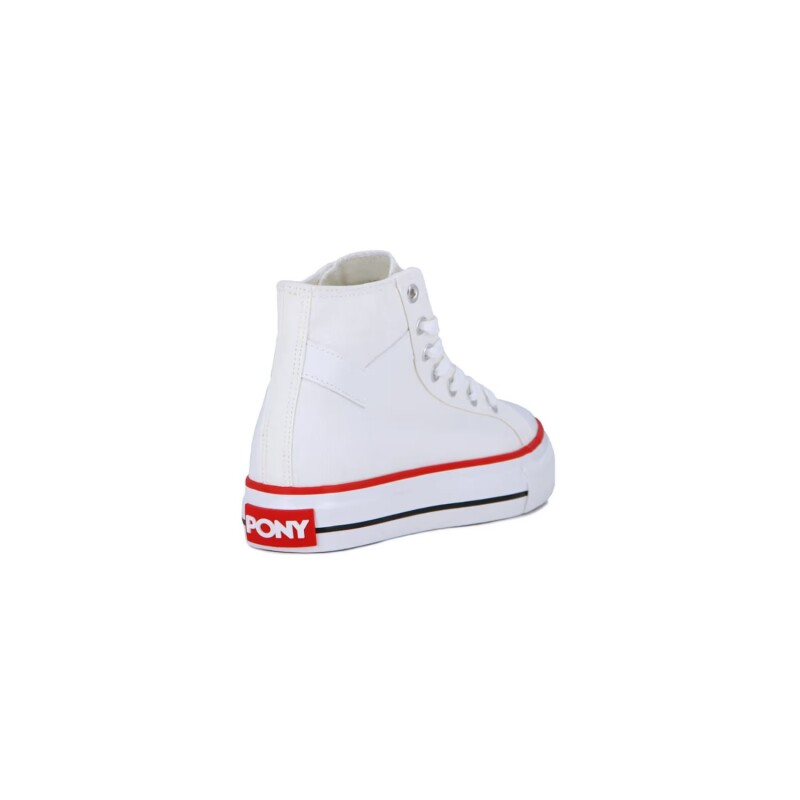 Championes Pony Bota Plataforma Fifth Ave Mujer Blanco