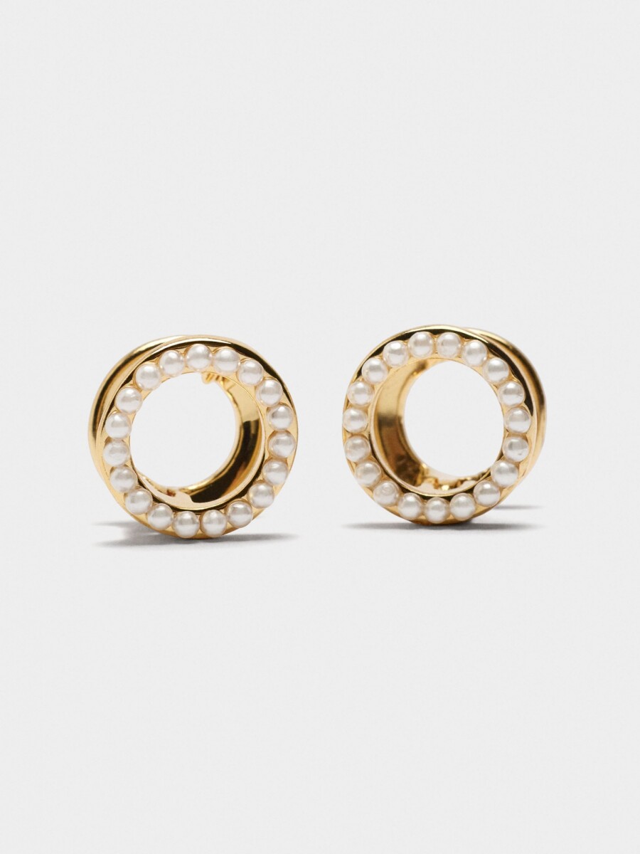 Aros Con Perlas dorado