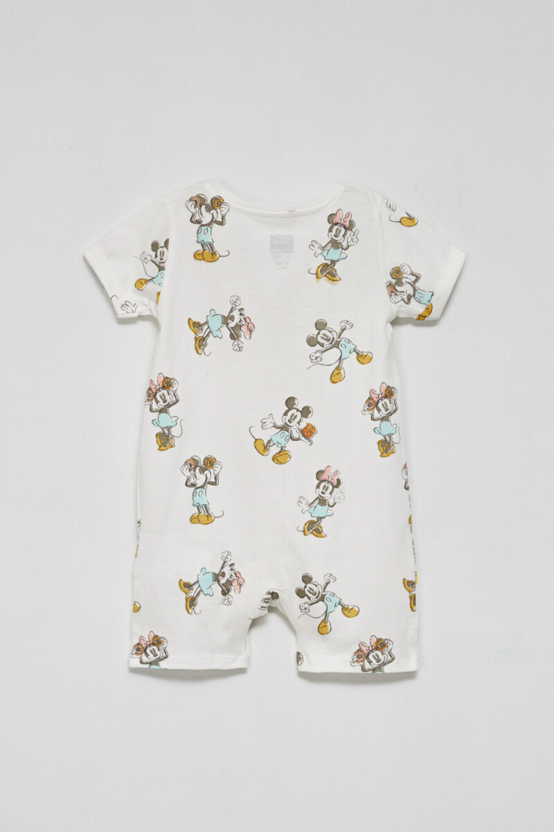 Pijama corto manga corta Estampado Minnie -blanco