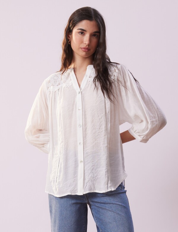 Blusa Crochet BLANCO