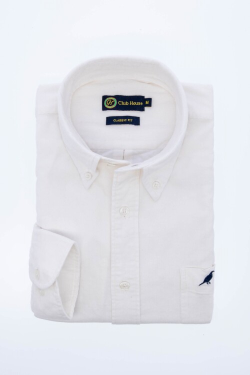 Camisa corduroy clasica Blanco