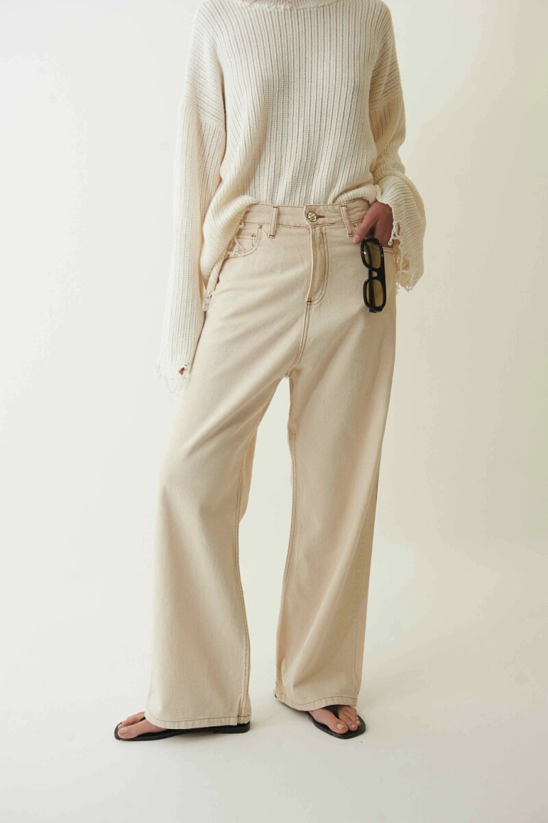 Jean Baggy Olivo Crudo