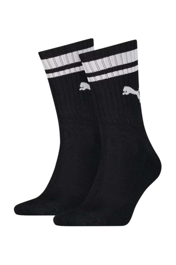 MEDIAS PUMA 2 PACK REGULAR CREW SOFT COTTON RAYAS Negro