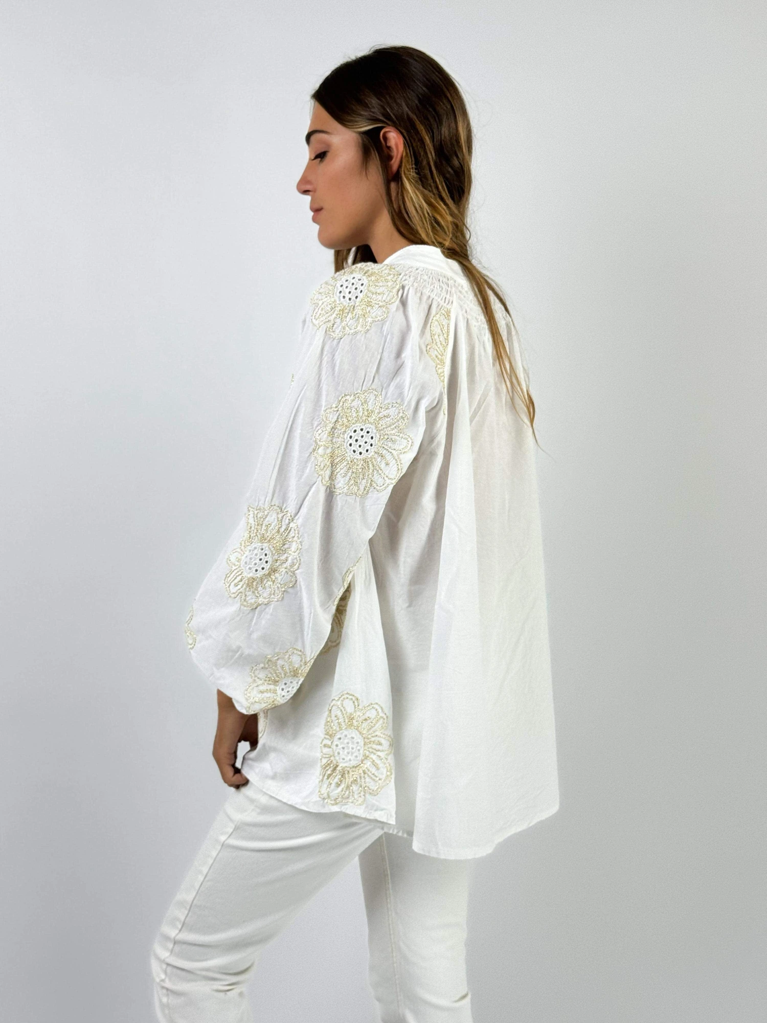 BLUSA FLOR blanco talle unico