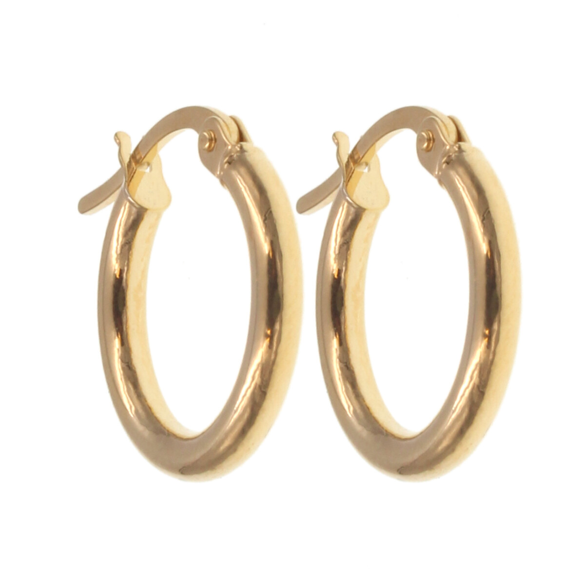Aros criollos en oro amarillo 18k - Diam: 1cm N0976 