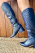 High Heel Boots Crocco Azul