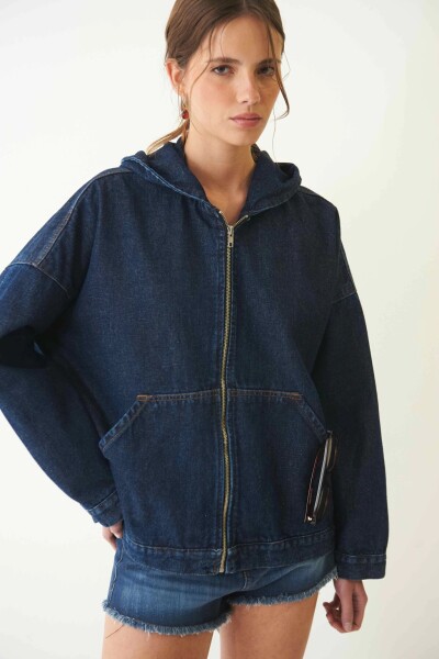 Campera denim Jardim Azul