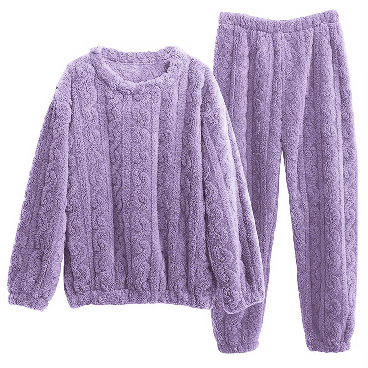 Conjunto Pijama Jogging Peluche Abrigo Buzo Pantalón - Violeta 