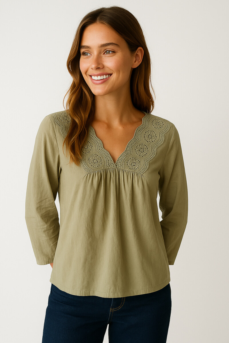 Blusa Lais - Verde Grisaceo 