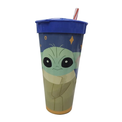 Vaso 2 en 1, pote 220 ml + vaso 540 Baby Yoda U