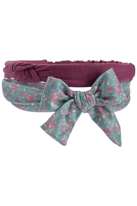 Pack dos vinchas elásticas, estampada y morada Sin color