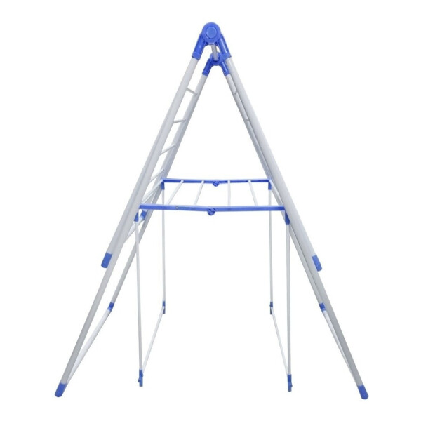 Tendedero Para Ropa De Pie Plegable Tender Acero Inoxidable Variante Color Azul y Blanco