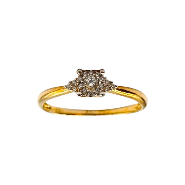 Anillo Halo-Oro bajo-Piedra Zirconia-AN8062 conpiedra